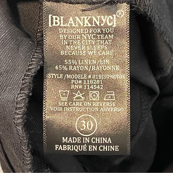 Blank NYC pants Linen blend paperbag high waisted ankle Black 30 - Picture 3 of 7
